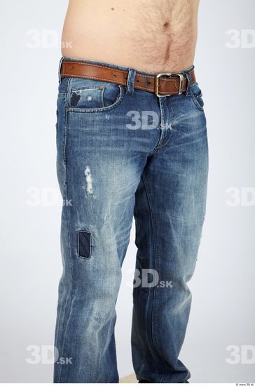 Thigh Whole Body Man Casual Jeans Chubby Studio photo references