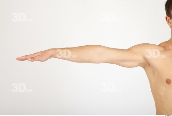 Arm Whole Body Man Nude Casual Athletic Studio photo references