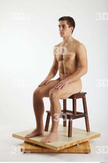 Whole Body Man Artistic poses White Nude Athletic