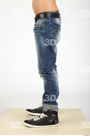 Leg Whole Body Man Casual Jeans Slim Studio photo references