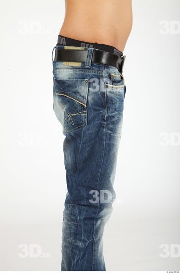 Thigh Whole Body Man Casual Jeans Slim Studio photo references