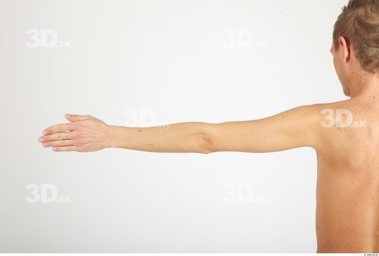 Arm Whole Body Man Nude Casual Slim Studio photo references