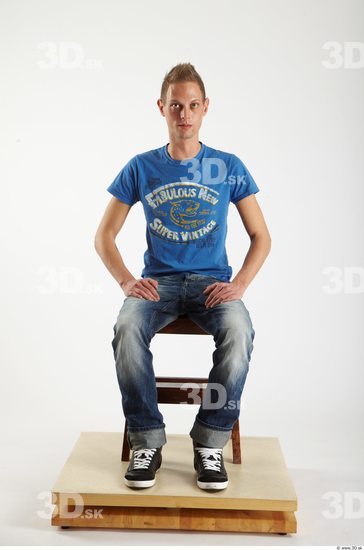 Whole Body Man Artistic poses White Casual Slim