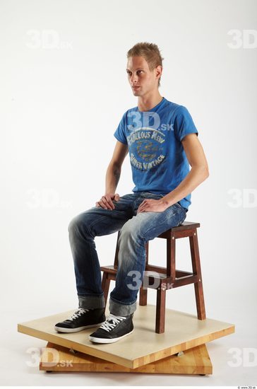 Whole Body Man Artistic poses White Casual Slim