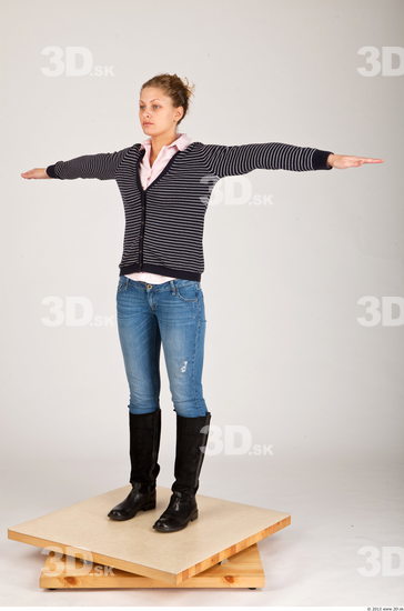 Whole Body Woman T poses Casual Athletic Studio photo references