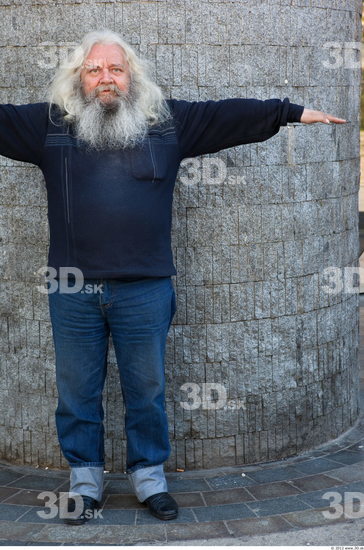 Whole Body Head Man T poses Casual Slim Overweight Bearded Street photo references