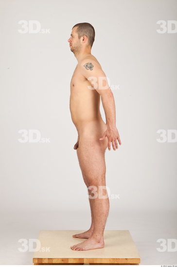 Whole Body Man Nude Casual Average Studio photo references