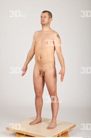 Whole Body Man Nude Casual Average Studio photo references