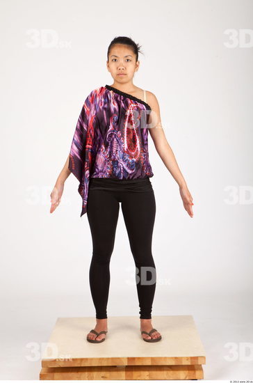 Whole Body Woman Asian Casual Average Studio photo references