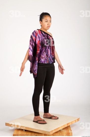 Whole Body Woman Asian Casual Average Studio photo references