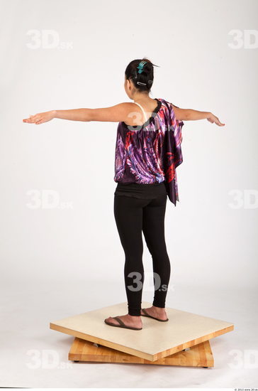 Whole Body Woman T poses Asian Casual Average Studio photo references