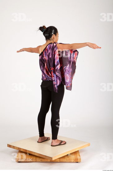 Whole Body Woman T poses Asian Casual Average Studio photo references