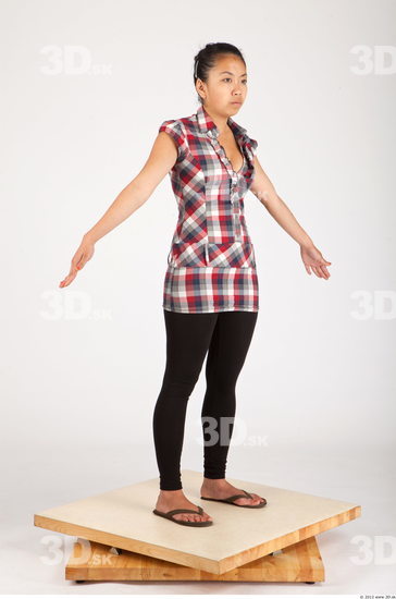 Whole Body Woman Asian Casual Average Studio photo references