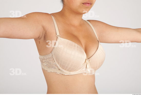 Chest Whole Body Woman Asian Casual Underwear Bra Average Studio photo references