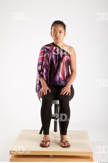 Whole Body Woman Artistic poses Asian Casual Average Studio photo references