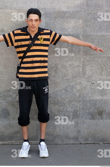 Whole Body Head Man T poses Casual Slim Average Street photo references