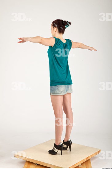 Whole Body Woman T poses Casual Slim Studio photo references