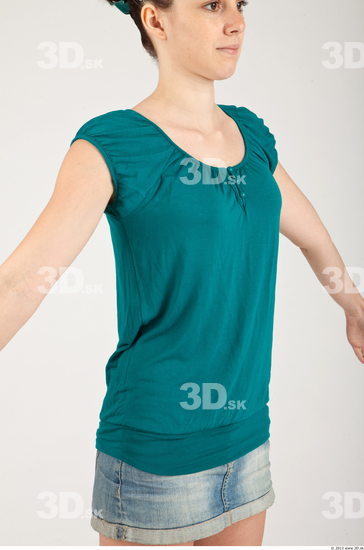 Upper Body Whole Body Woman Casual Slim Top Studio photo references