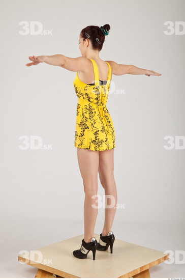 Whole Body Woman T poses Casual Dress Slim Studio photo references