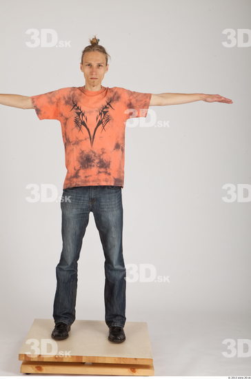 Whole Body Man T poses Casual Slim Studio photo references