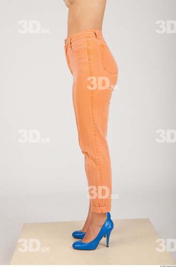 Leg Whole Body Woman Casual Trousers Slim Studio photo references