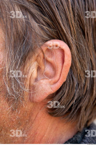 Ear Man White Chubby Bearded