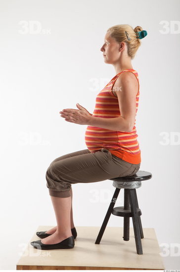 Whole Body Woman Artistic poses White Casual Pregnant