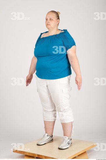 Whole Body Woman Animation references Casual Overweight Studio photo references