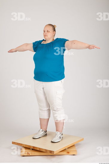 Whole Body Woman Animation references T poses Casual Overweight Studio photo references