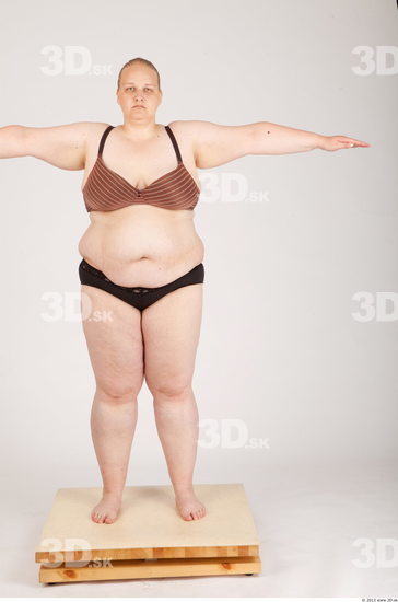 Whole Body Woman Animation references T poses Casual Underwear Overweight Studio photo references