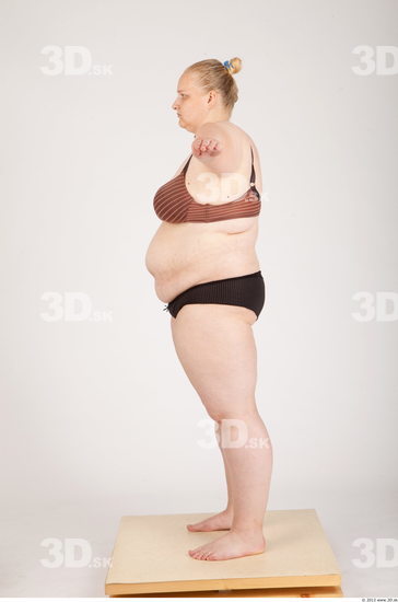 Whole Body Woman Animation references T poses Casual Underwear Overweight Studio photo references