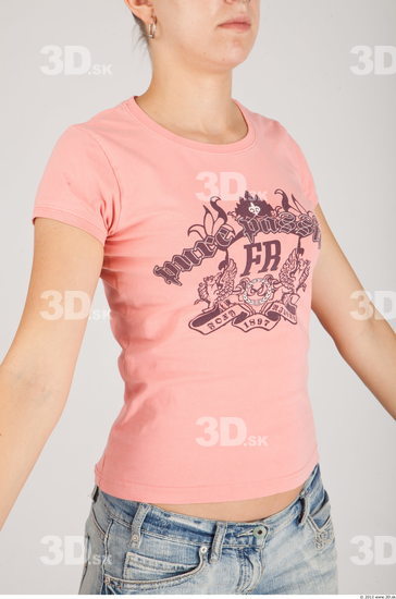 Upper Body Whole Body Woman Animation references Casual Shirt T shirt Slim Studio photo references