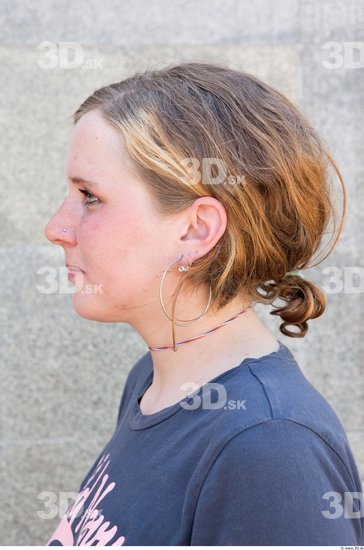 Head Woman White Piercing Casual Average