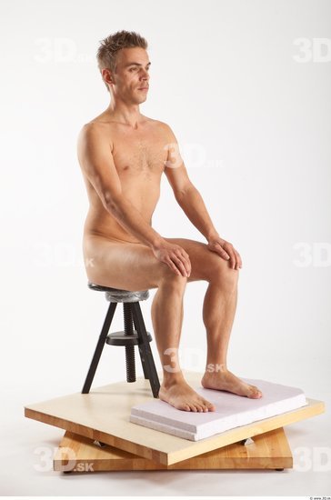 Whole Body Man Artistic poses White Nude Athletic