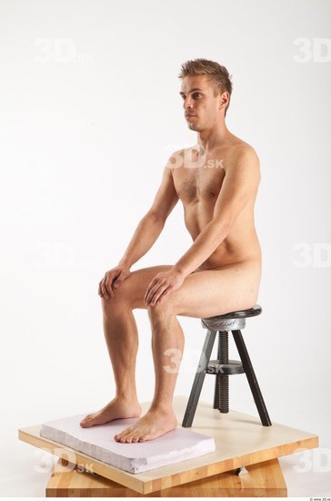 Whole Body Man Artistic poses White Nude Athletic