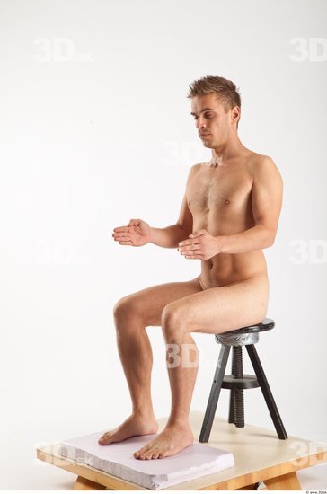 Whole Body Man Artistic poses White Nude Athletic