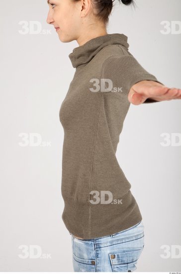 Upper Body Whole Body Woman Animation references Casual Sweatshirt Slim Studio photo references