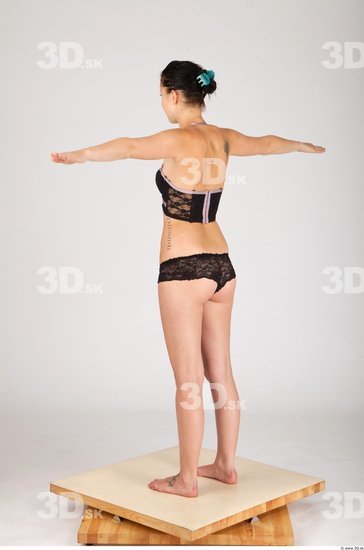 Whole Body Woman Animation references T poses Casual Underwear Slim Studio photo references