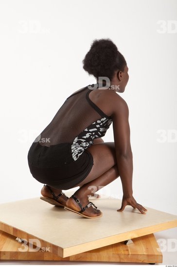 Whole Body Woman Black Sports Average Studio photo references