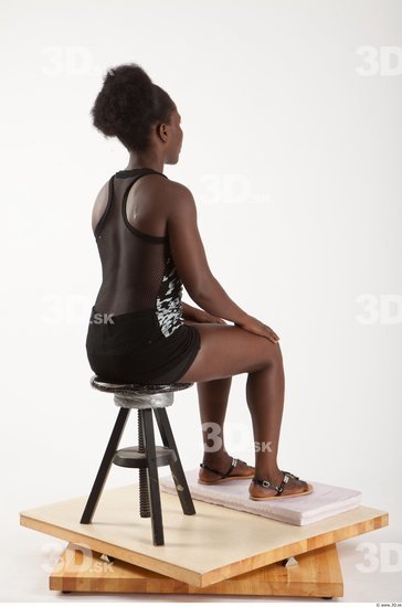 Whole Body Woman Artistic poses Black Sports Average Studio photo references