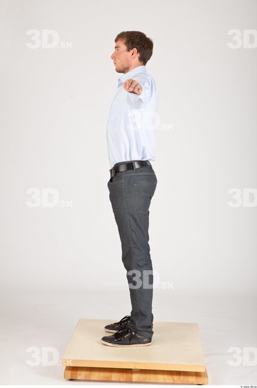 Whole Body Man T poses Formal Athletic Studio photo references