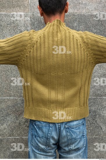 Upper Body Man White Casual Sweater Average
