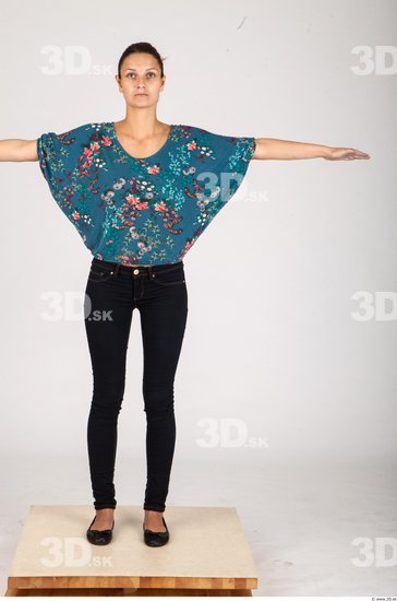 Whole Body Woman T poses Formal Slim Studio photo references