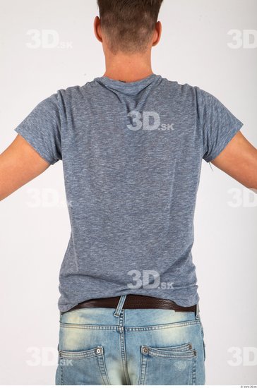 Upper Body Whole Body Man Casual Shirt T shirt Athletic Studio photo references