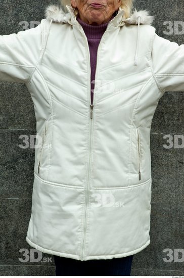 Upper Body Woman White Casual Coat Average