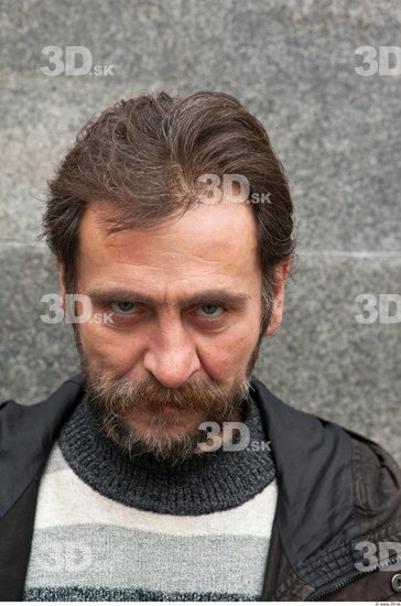 Head Man Casual Average Bearded Street photo references