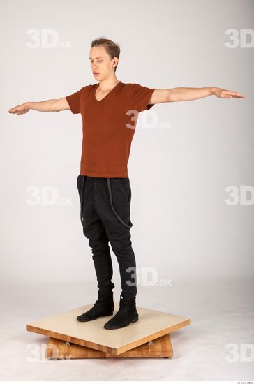 Whole Body Man T poses Casual Slim Studio photo references