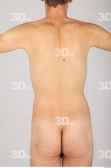 Whole Body Back Man Nude Casual Slim Studio photo references