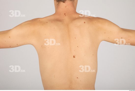 Whole Body Back Man Nude Casual Slim Studio photo references