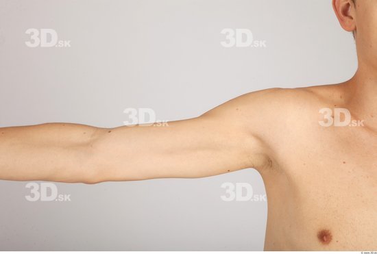 Arm Whole Body Man Nude Casual Slim Studio photo references